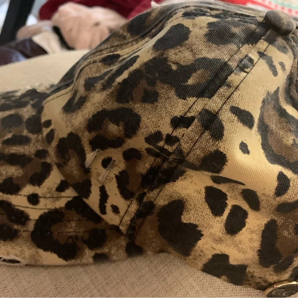 C.C Leopard Print Ponytail Cap